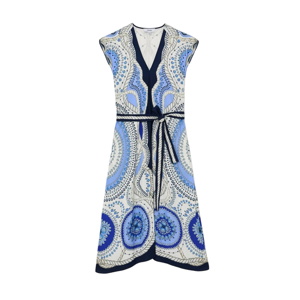 REISS Heidi Scarf-Print Belted Midi Dress